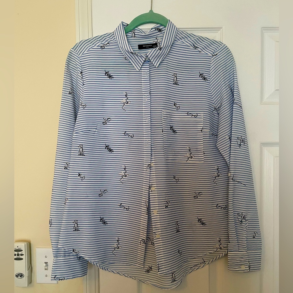 Blue stripped blouse size 40